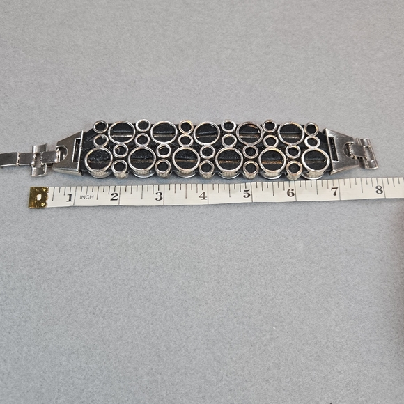 Plunder Rhinestone Statement Bracelet Multi-Row Crystal Cuff Glam Sparkle - Picture 7 of 11